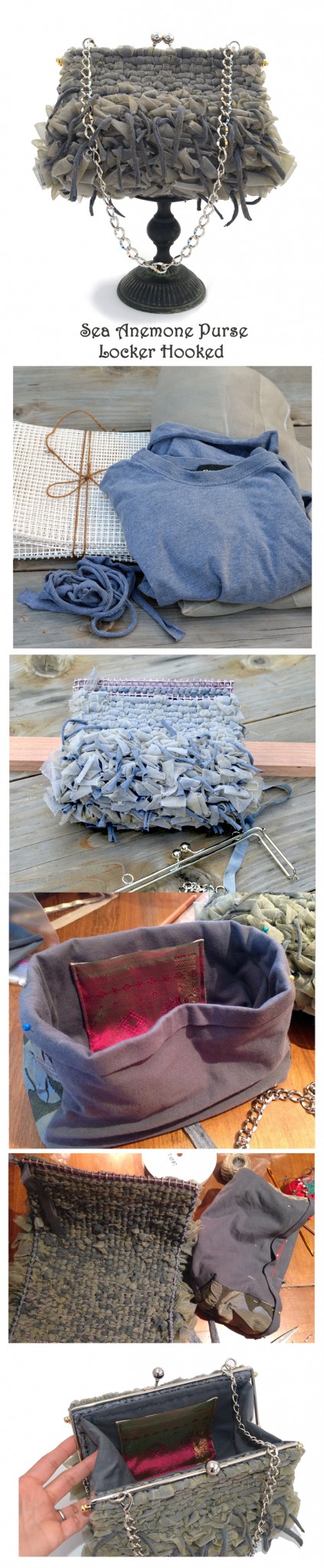Creating the locker hooked Sea Anemone purse