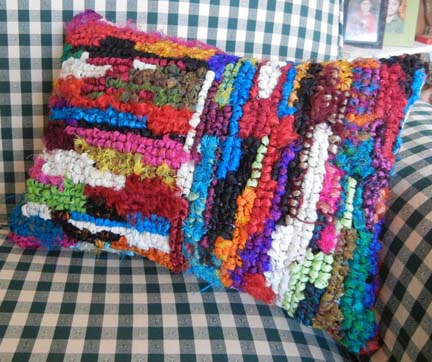 Colorful Pillow Locker Hooked by Charlotte Dey - Found on Pinterest